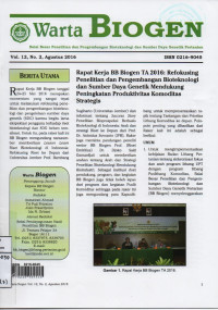 Warta Biogen Vol.12 No.2 Agustus 2016