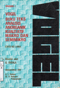 Image of Analisis Anorganik Kualitatif Makro dan Semikro