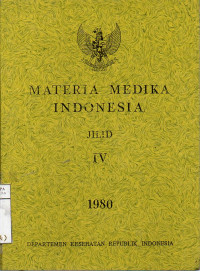 Materia Medika Indonesia Jilid IV