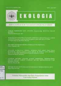 EKOLOGIA, Jurnal ilmiah ilmu dasar dan lingkungan hidup Vol.11 No.2 Oktober 2011