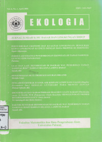 EKOLOGIA,Jurnal ilmiah ilmu dasar dan lingkungan hidup Vol.6, No.1 April 2006