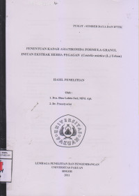 Laporan Penelitian Penentuan Kadar Asiatikosida Formula Granul instan Ekstrak Herba Pegogan (Centella Asiatica (l) urban)