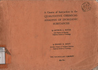 Image of A Course Of Intruction In the Qualitative Chemical Analysis Of Inorganic subtances