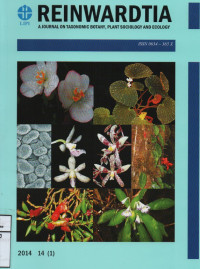 Image of A Journal On Taxonomic Botany,Plant Sociology And Ecology REINWARDTIA  2014 14(1)