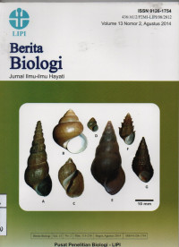 Berita Biologi, Jurnal Ilmu - ilmu Hayati Vol.13 No.2 Agustus 2014