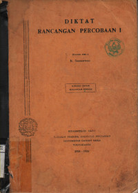 Image of Diktat Rancangan Percobaan