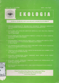 Image of EKOLOGIA,Jurnal ilmiah ilmu dasar dan lingkungan hidup Vol.3, No.1 April 2003