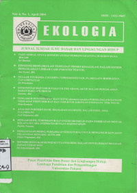 Image of EKOLOGIA,Jurnal ilmiah ilmu dasar dan lingkungan hidup Vol.4, No.1 April 2004