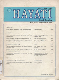 Image of Hayati Journal Biosains Vol.1 No.2 Desember 1994