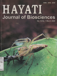 Image of Hayati Journal Of Biosiences Vol.16.No.1 March 2009