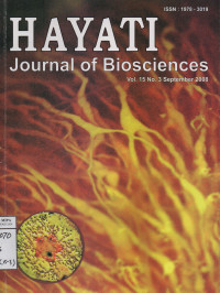 Image of Hayati Journal Of Biosiences Vol.15 No.3 September 2008