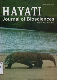 Hayati Journal Of Biosciences Vol. 21 No. 2  June 2014