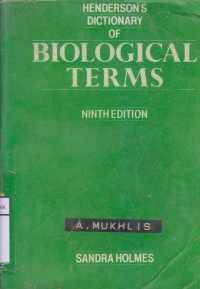 Henderson Dictionary Of Biological Terms