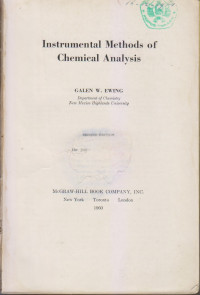 Intrumental Methods Of Chemical Analysis