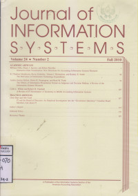 Journal Of Information Systems, Volume 24, Number 2 Fall 2010