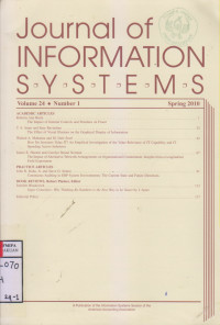 Journal Of Information Systems, Volume 24, Number 1 Spring 2010