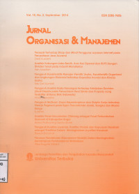 Image of Jurnal Organisasi & Manajemen Vol. 10, No. 2, September 2014