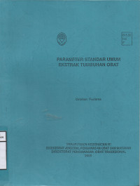 Image of Parameter Standar Umum Ekstak Obat Tumbuhan Obat