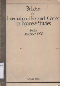 Bulletin Of Internasional Reseach Center For Japanese Studies