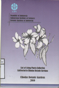 List Of Living Plants Collection Cultivated In Gibodas Botanic Garden