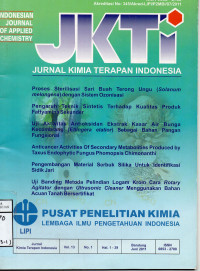 Image of Jurnal Kimia Terapan Indonesia, JKTI Vol 13 No 1 Juni 2011