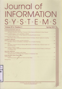 Journal Of Information Systems, Volume 25, Number 1 Spring 2011