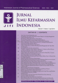 Image of Jurnal ilmu kefarmasian Indonesia volume 11. nomor 1. April 2013
