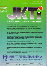 Image of Jurnal Kimia Terapan Indonesia,JKTI  VOL.15 N0.2 Desember 2013