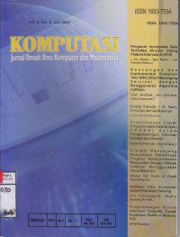 Komputasi, Jurnal Ilmiah Ilmu Komputer dan Matematika vol.4   no.8 juli 2007