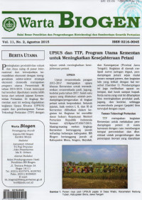 Image of Warta Biogen Vol.11, No.2, Agustus 2015